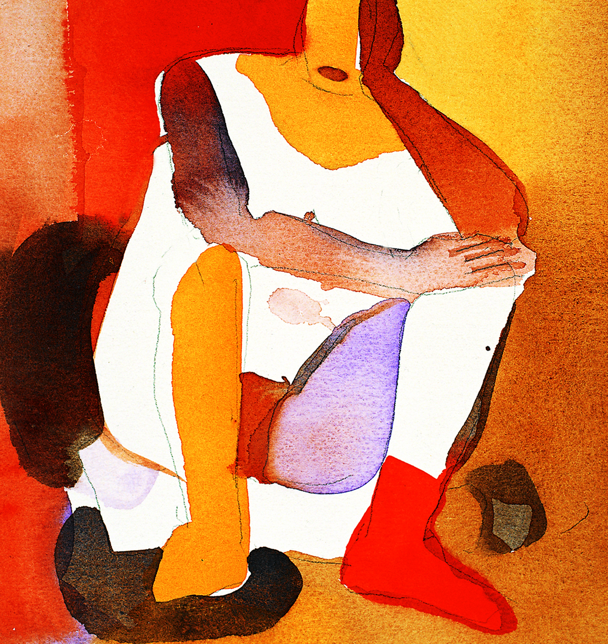 Modell med röd sgtrumpa